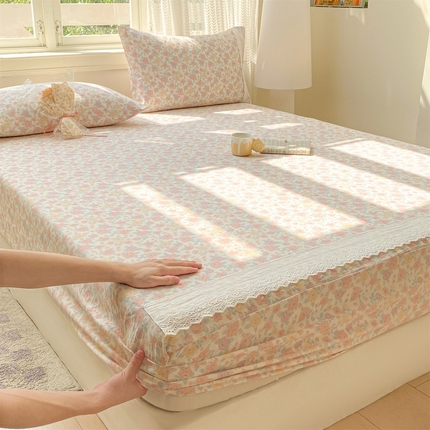 （总）居眠 2025春夏新款云感皱皱纱花边床笠单床笠床笠单件