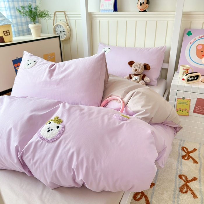 91家纺网 家纺一手货源 找家纺 锦觅 2025新款学生季全棉纯棉毛巾绣三件套奶油小清新刺绣四件套（全文件大图以及买家秀） 甜蜜幸福