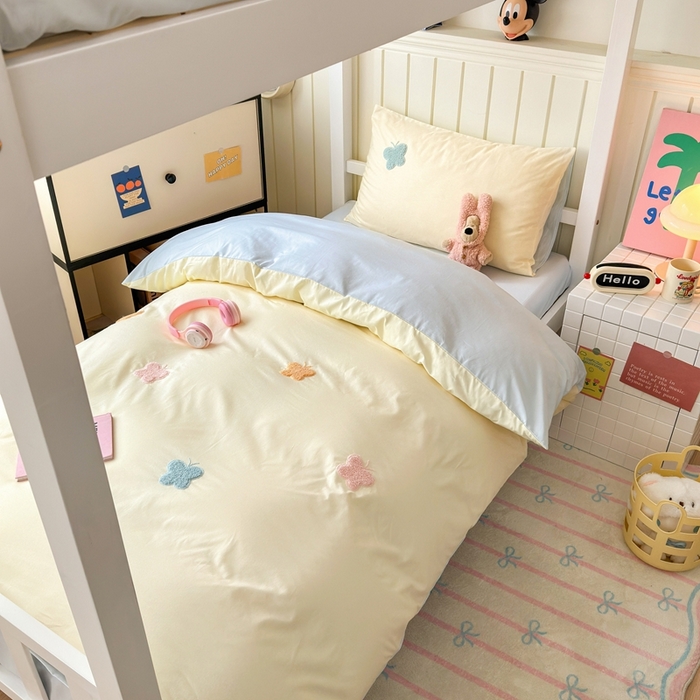 91家纺网 家纺一手货源 找家纺 锦觅 2025新款学生季全棉纯棉毛巾绣三件套奶油小清新刺绣四件套（全文件大图以及买家秀） 五彩斑斓