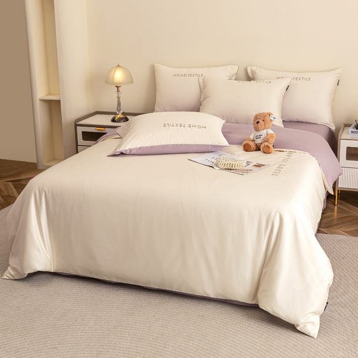 91家纺网 家纺一手货源 找家纺 （总）泰迪爱兰Teddy 2025新款100支（50支）全棉贡缎字母绣花四件套