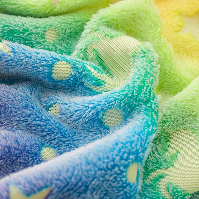 91家纺网 家纺一手货源 找家纺 梦斋家纺 2025新款夜光彩虹独角兽飞马星星法兰绒毛毯 夜光3