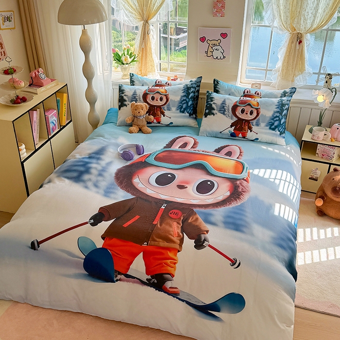 91家纺网 家纺一手货源 找家纺 馨语家居 2025新款全棉双层纱四件套 探险家