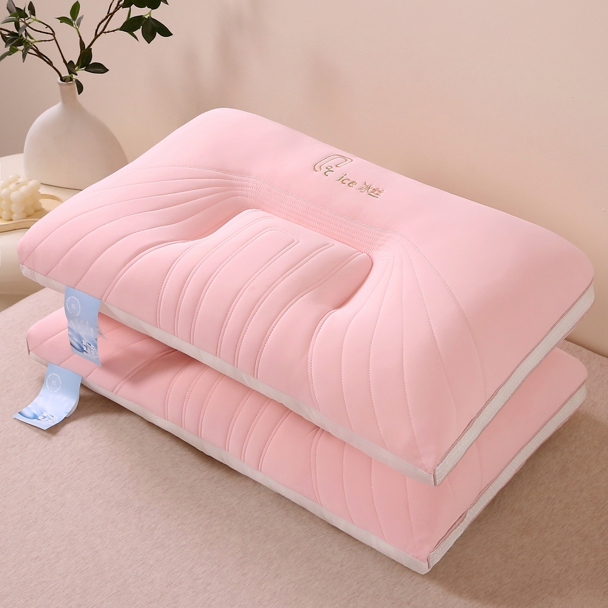 91家纺网 家纺一手货源 找家纺 （总）珍贝家纺 2025新款冰丝护颈枕枕头枕芯