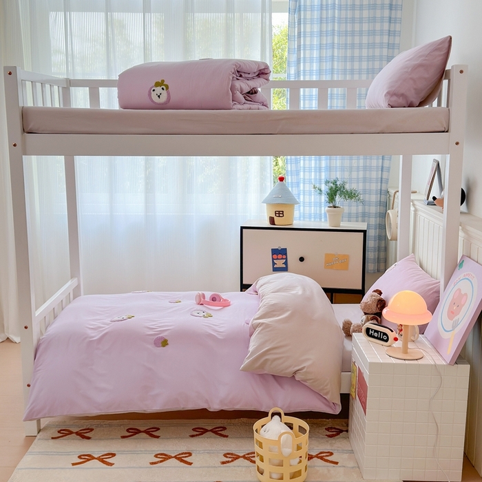 91家纺网 家纺一手货源 找家纺 锦觅 2025新款学生季全棉纯棉毛巾绣三件套奶油小清新刺绣四件套（全文件大图以及买家秀） 甜蜜幸福