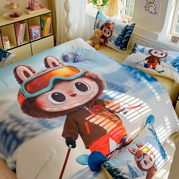 91家纺网 家纺一手货源 找家纺 馨语家居 2025新款全棉双层纱四件套 探险家