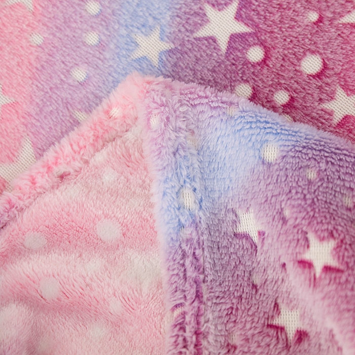 91家纺网 家纺一手货源 找家纺 梦斋家纺 2025新款夜光彩虹独角兽飞马星星法兰绒毛毯 夜光6