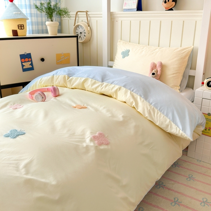 91家纺网 家纺一手货源 找家纺 锦觅 2025新款学生季全棉纯棉毛巾绣三件套奶油小清新刺绣四件套（全文件大图以及买家秀） 五彩斑斓