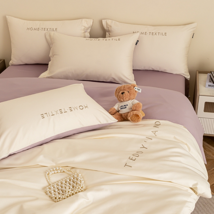 91家纺网 家纺一手货源 找家纺 （总）泰迪爱兰Teddy 2025新款100支（50支）全棉贡缎字母绣花四件套