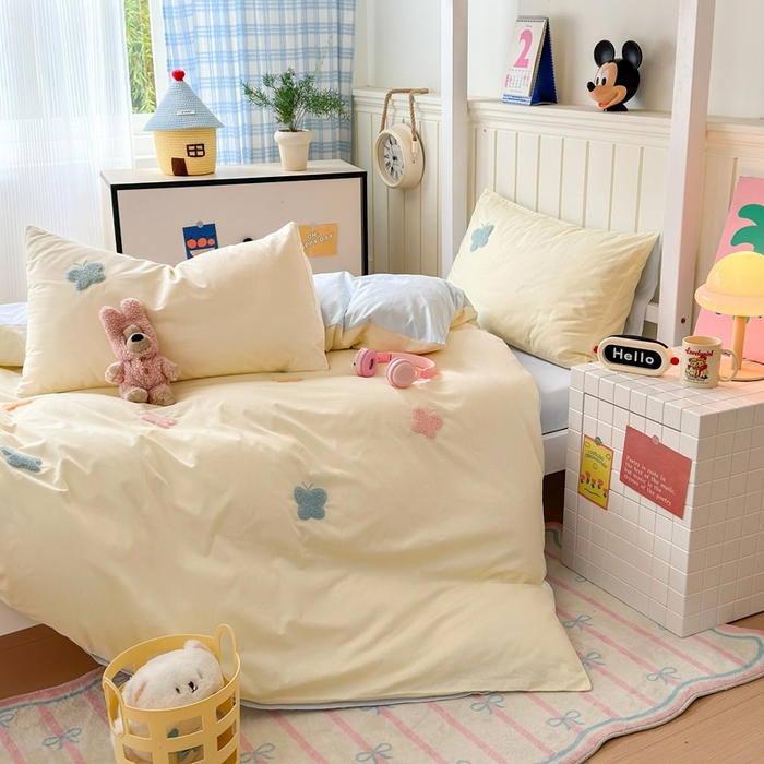 91家纺网 家纺一手货源 找家纺 锦觅 2025新款学生季全棉纯棉毛巾绣三件套奶油小清新刺绣四件套（全文件大图以及买家秀） 五彩斑斓