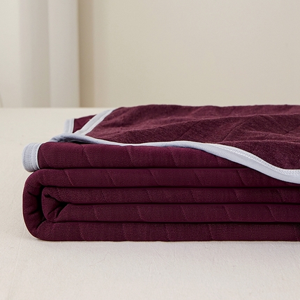 梦斋家纺 2025新款纯色针织夏被被子被芯 酒红
