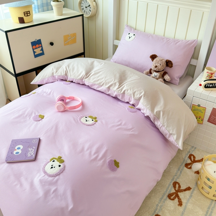 91家纺网 家纺一手货源 找家纺 锦觅 2025新款学生季全棉纯棉毛巾绣三件套奶油小清新刺绣四件套（全文件大图以及买家秀） 甜蜜幸福