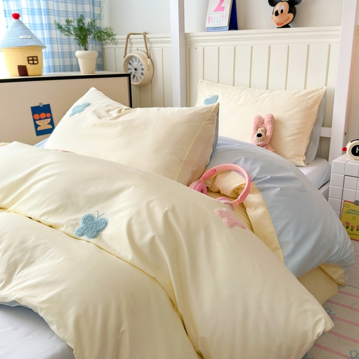 91家纺网 家纺一手货源 找家纺 锦觅 2025新款学生季全棉纯棉毛巾绣三件套奶油小清新刺绣四件套（全文件大图以及买家秀） 五彩斑斓