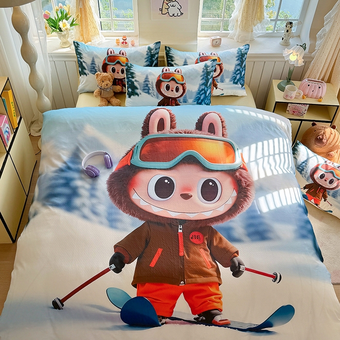 91家纺网 家纺一手货源 找家纺 馨语家居 2025新款全棉双层纱四件套 探险家