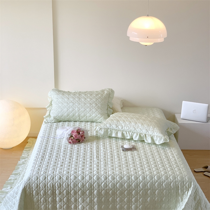 91家纺网 家纺一手货源 找家纺 优然居2023新款天丝绗缝床盖三件套