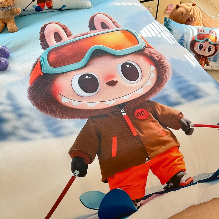 91家纺网 家纺一手货源 找家纺 馨语家居 2025新款全棉双层纱四件套 探险家