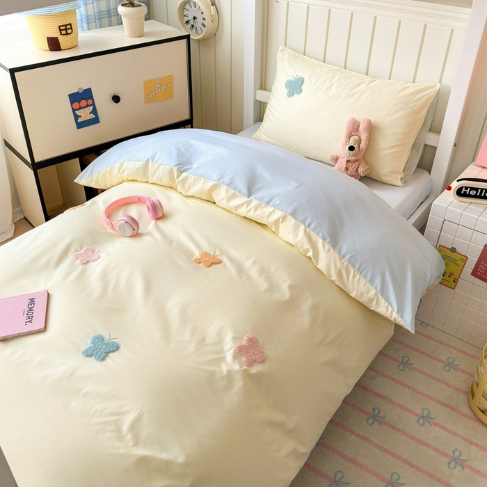 91家纺网 家纺一手货源 找家纺 锦觅 2025新款学生季全棉纯棉毛巾绣三件套奶油小清新刺绣四件套（全文件大图以及买家秀） 五彩斑斓