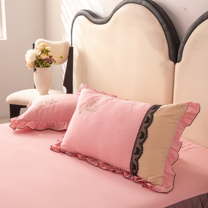 91家纺网 家纺一手货源 找家纺 （总）皇谱家纺  2025新款60sA类水洗棉床裙款四件套-彩蝶之恋