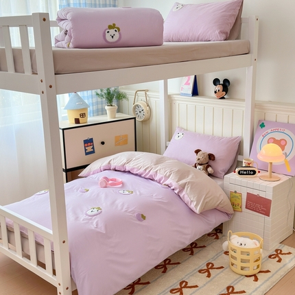 锦觅 2025新款学生季全棉纯棉毛巾绣三件套奶油小清新刺绣四件套（全文件大图以及买家秀） 甜蜜幸福