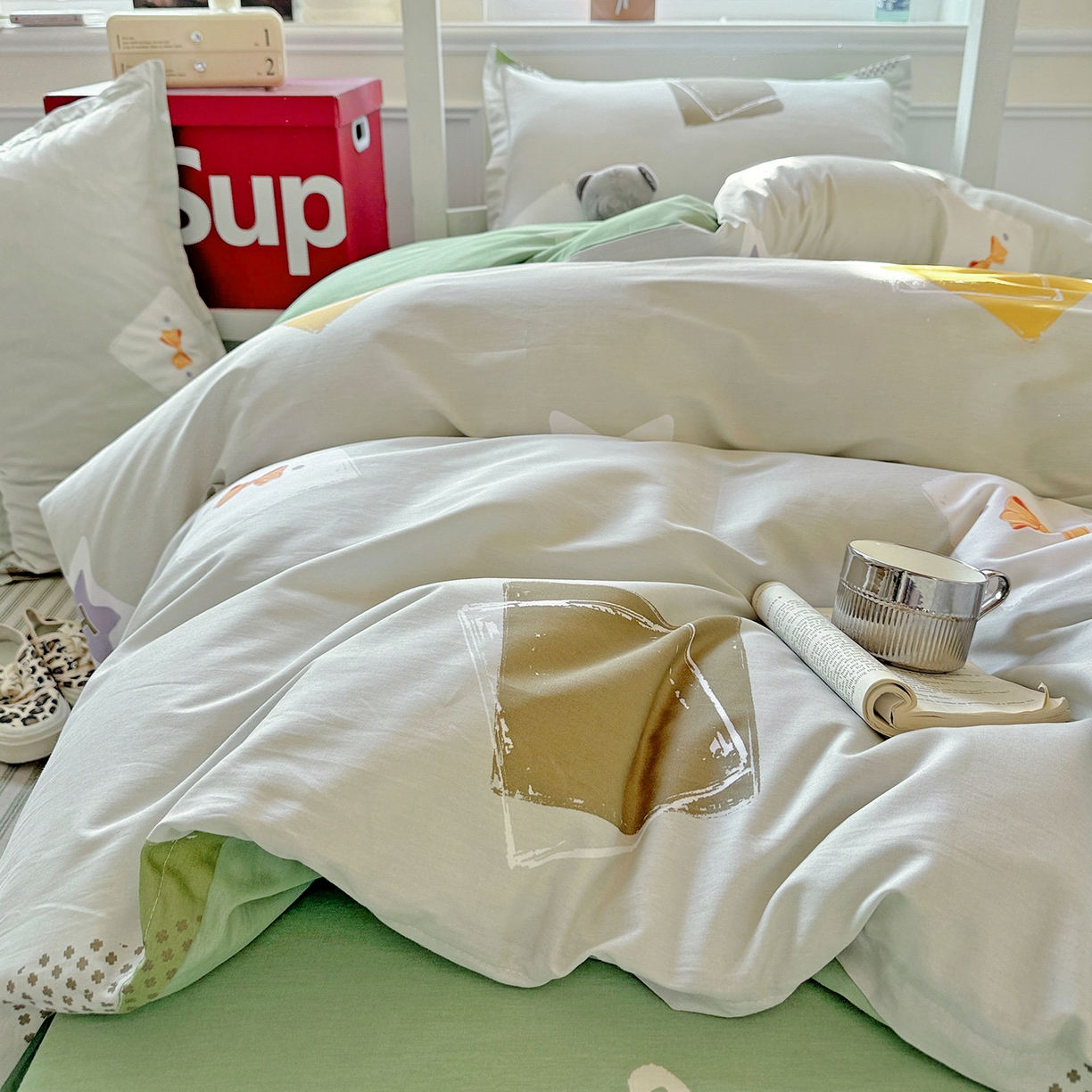 91家纺网 家纺一手货源 找家纺 依庭 2025新款全棉印花学生三件套宿舍三件套全棉三件套纯棉三件套 星烁