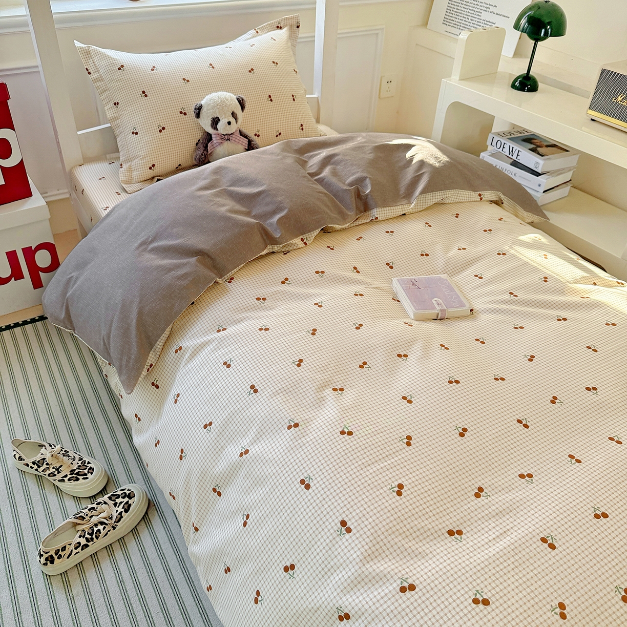 91家纺网 家纺一手货源 找家纺 依庭 2025新款全棉印花学生三件套宿舍三件套全棉三件套纯棉三件套 樱姿