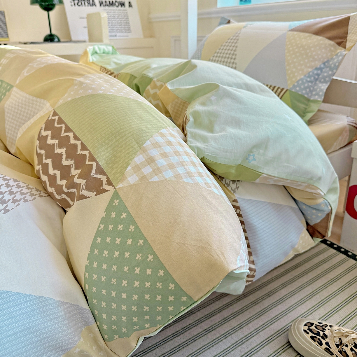 91家纺网 家纺一手货源 找家纺 依庭 2025新款全棉印花学生三件套宿舍三件套全棉三件套纯棉三件套 云峰