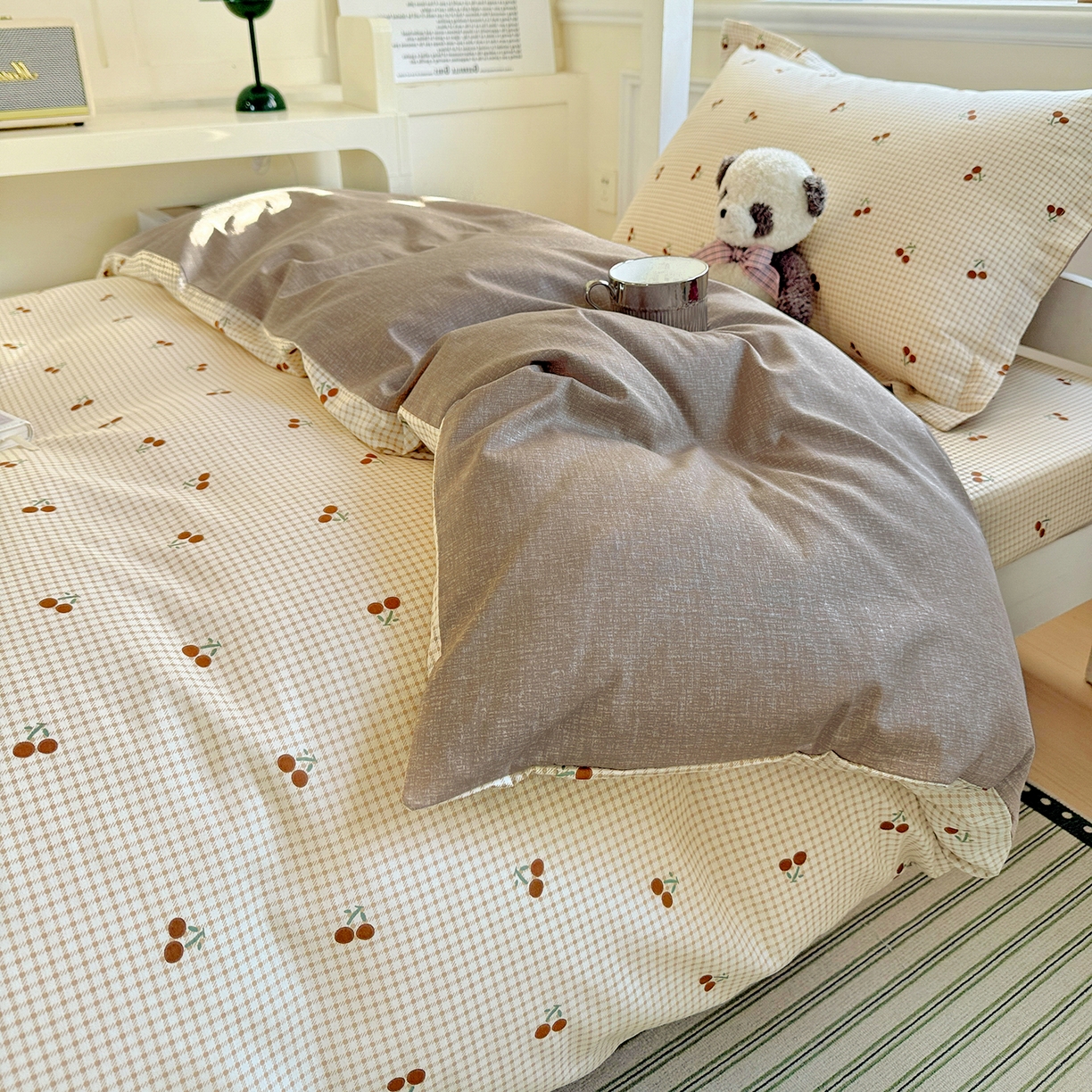 91家纺网 家纺一手货源 找家纺 依庭 2025新款全棉印花学生三件套宿舍三件套全棉三件套纯棉三件套 樱姿