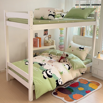 依庭 2025新款全棉印花学生三件套宿舍三件套全棉三件套纯棉三件套 熊猫乐园