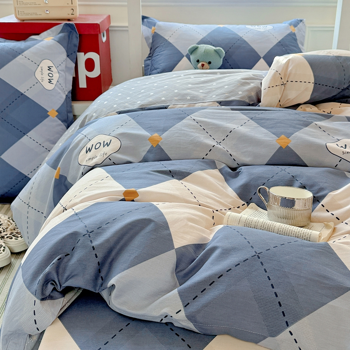 91家纺网 家纺一手货源 找家纺 依庭 2025新款全棉印花学生三件套宿舍三件套全棉三件套纯棉三件套 意林