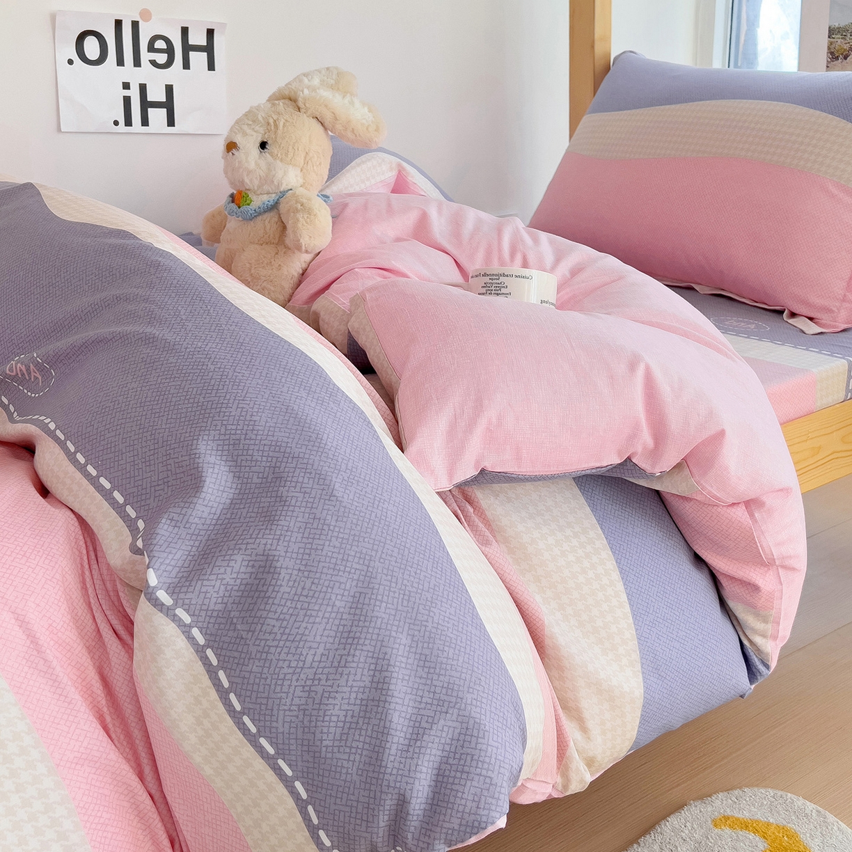 91家纺网 家纺一手货源 找家纺 依庭 2025新款全棉印花学生三件套宿舍三件套全棉三件套纯棉三件套 莫妮卡