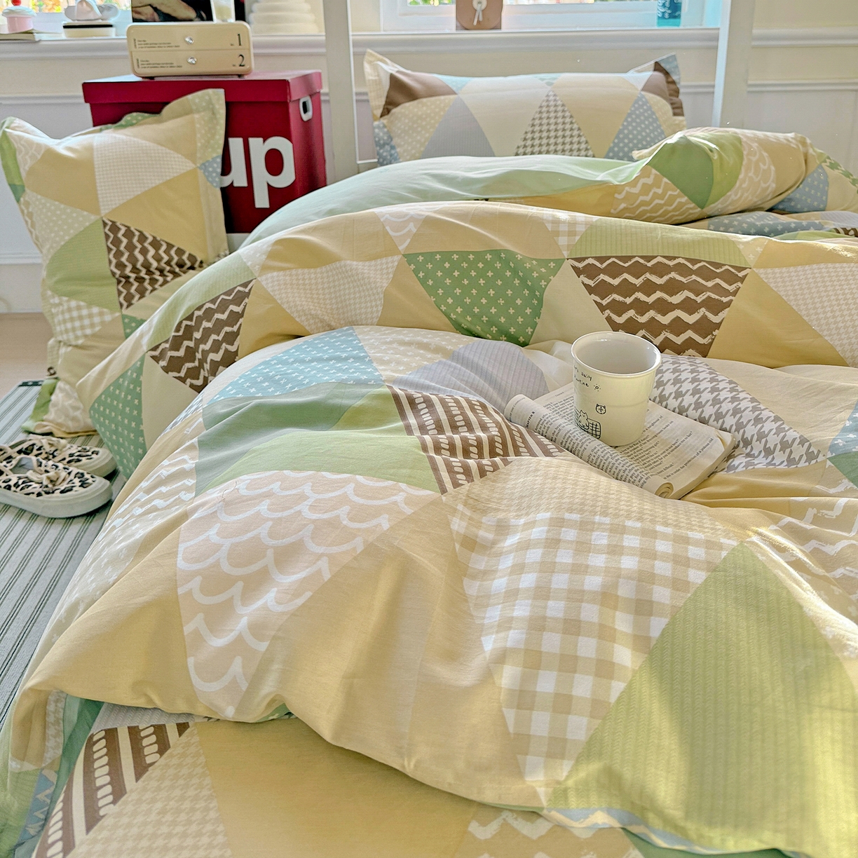 91家纺网 家纺一手货源 找家纺 依庭 2025新款全棉印花学生三件套宿舍三件套全棉三件套纯棉三件套 云峰