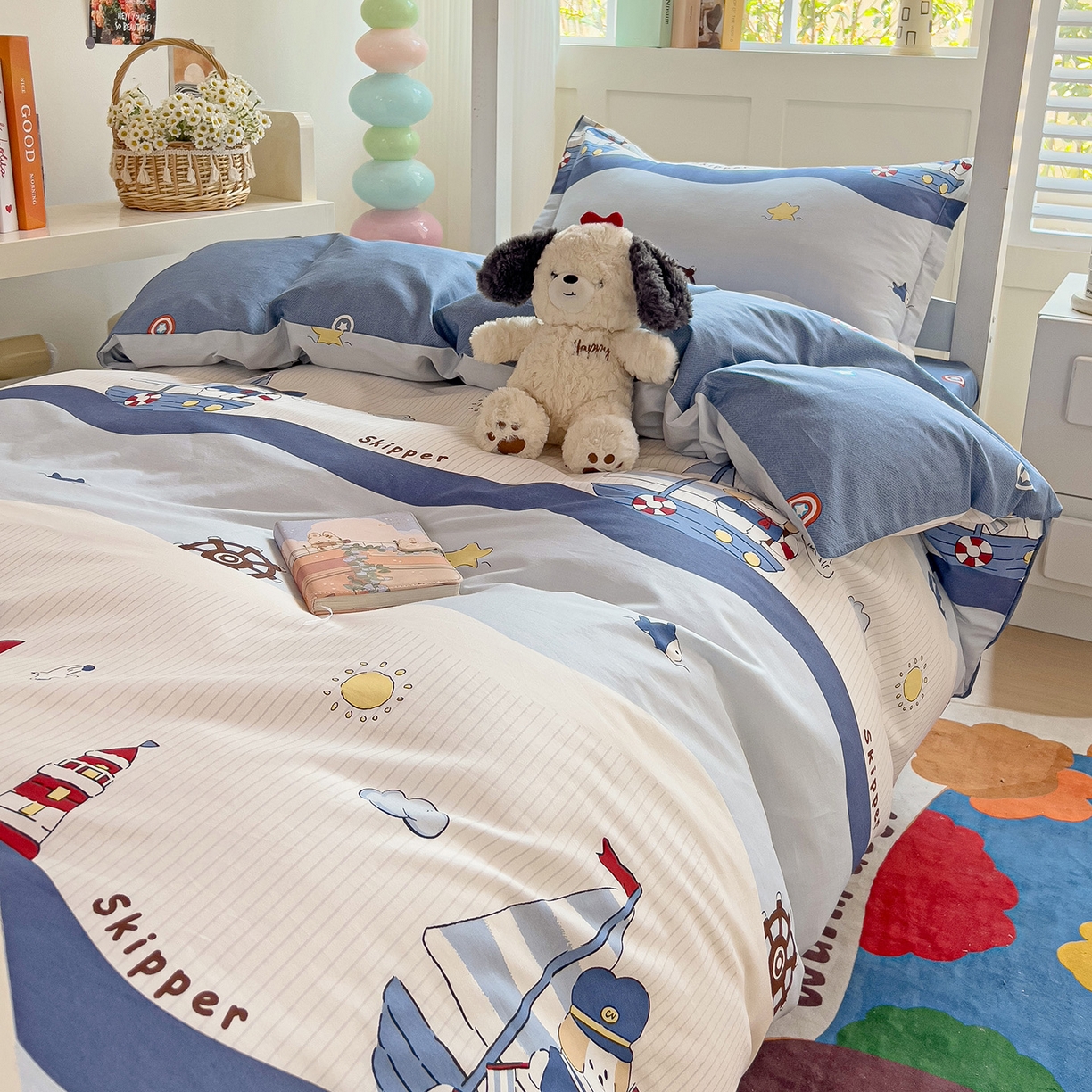 91家纺网 家纺一手货源 找家纺 依庭 2025新款全棉印花学生三件套宿舍三件套全棉三件套纯棉三件套 星夜号