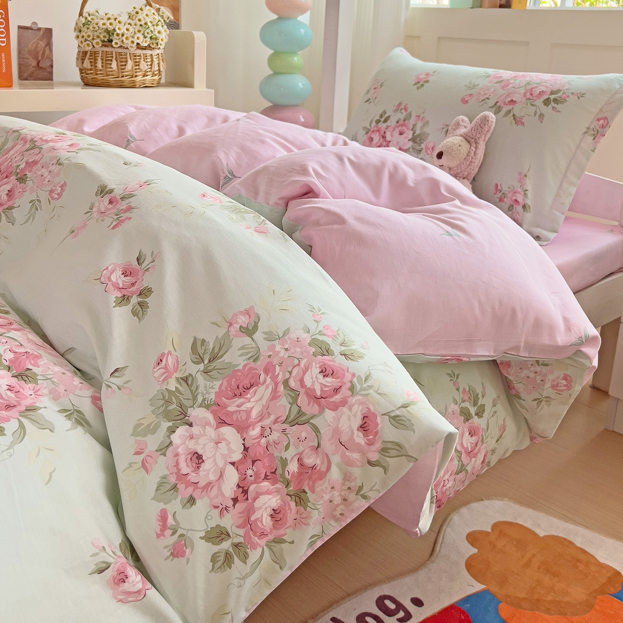 91家纺网 家纺一手货源 找家纺 依庭 2025新款全棉印花学生三件套宿舍三件套全棉三件套纯棉三件套 罗微