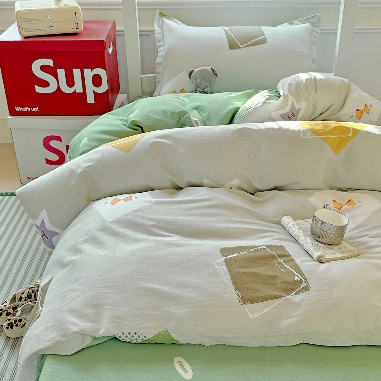 91家纺网 家纺一手货源 找家纺 依庭 2025新款全棉印花学生三件套宿舍三件套全棉三件套纯棉三件套 星烁