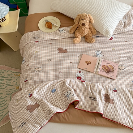 暖生活 2025新款双面可用绵绵冰双感夏被 小狗卷卷