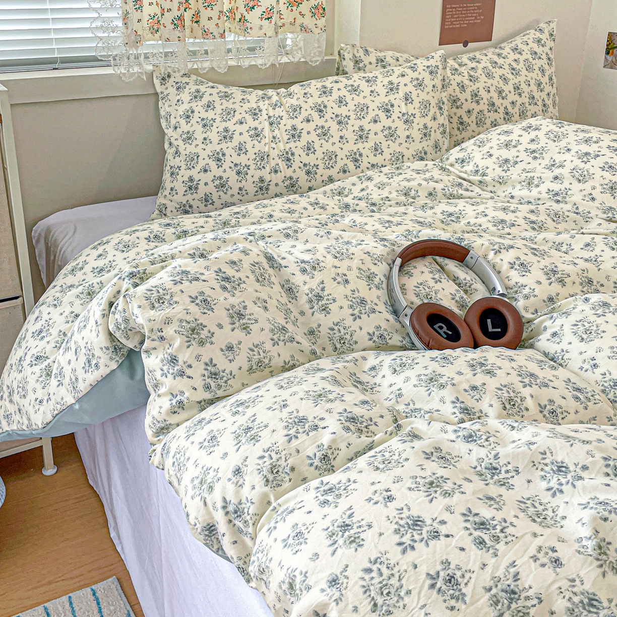 91家纺网 家纺一手货源 找家纺 纽曼2025新款纯棉水洗棉单品被套 春日与玫瑰