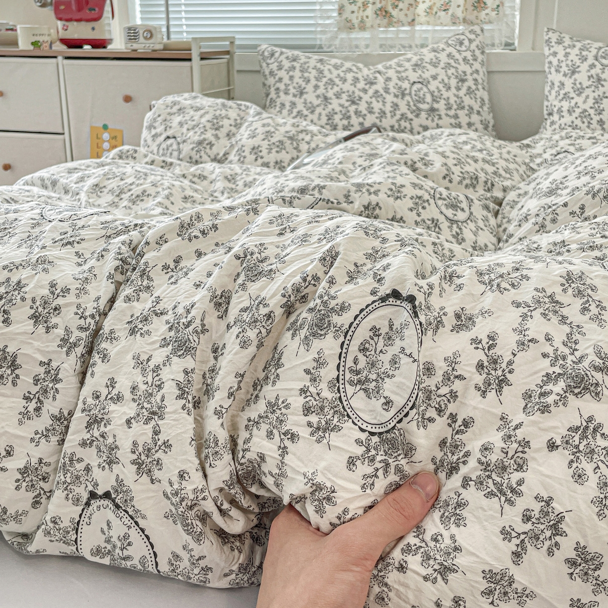 91家纺网 家纺一手货源 找家纺 纽曼2025新款纯棉水洗棉单品被套 花宇时间