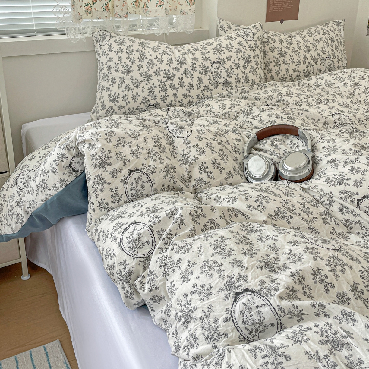 91家纺网 家纺一手货源 找家纺 纽曼2025新款纯棉水洗棉单品被套 花宇时间