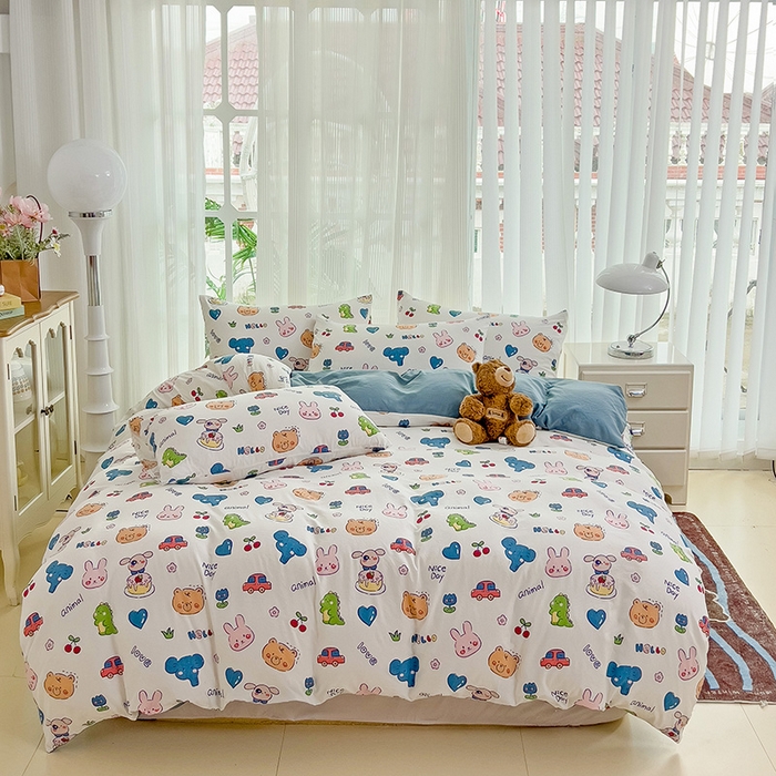 91家纺网 家纺一手货源 找家纺 纽曼2025新款纯棉水洗棉单品被套 狂欢派对