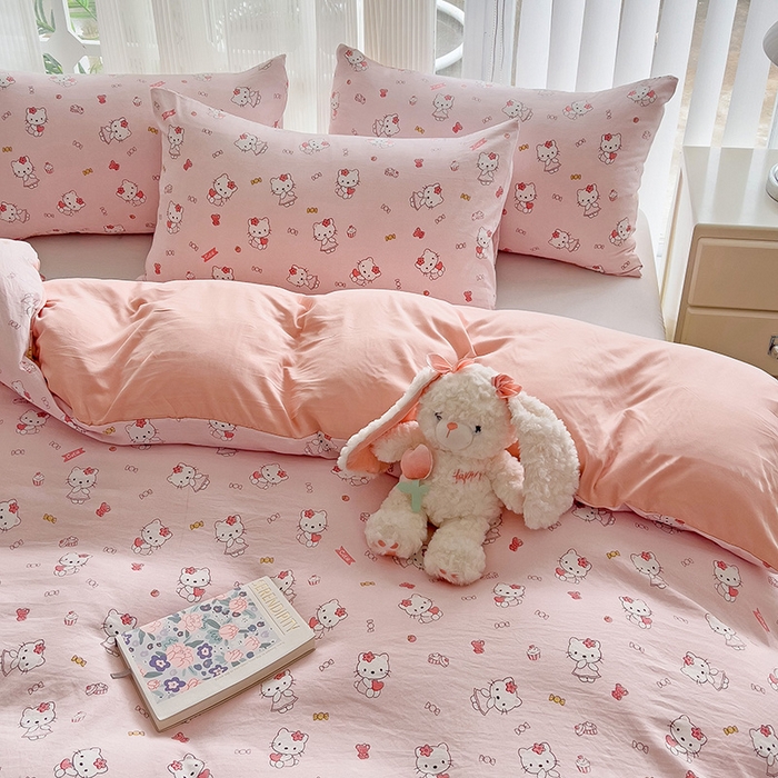 91家纺网 家纺一手货源 找家纺 纽曼2025新款纯棉水洗棉单品被套 糖果KT