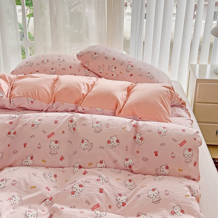 91家纺网 家纺一手货源 找家纺 纽曼2025新款纯棉水洗棉单品被套 糖果KT