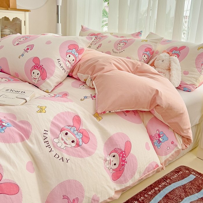 91家纺网 家纺一手货源 找家纺 纽曼2025新款纯棉水洗棉单品被套 小恋曲