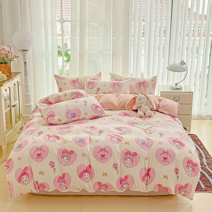 91家纺网 家纺一手货源 找家纺 纽曼2025新款纯棉水洗棉单品被套 小恋曲