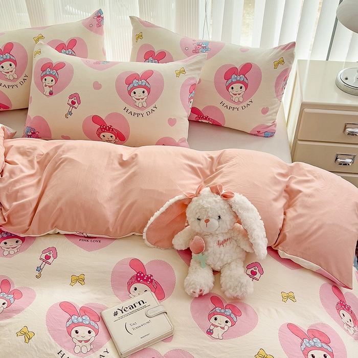 91家纺网 家纺一手货源 找家纺 纽曼2025新款纯棉水洗棉单品被套 小恋曲