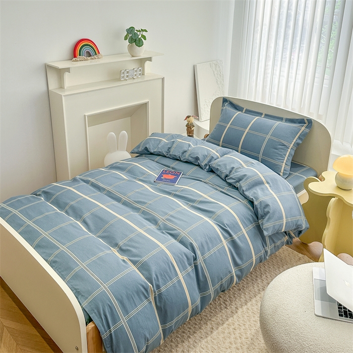 91家纺网 家纺一手货源 找家纺 （总）凌云家纺 2025新款13372全棉学生床笠款三件套 上下铺六件套一整套