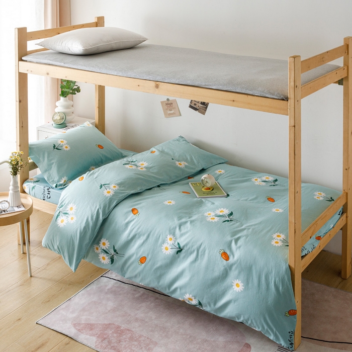 91家纺网 家纺一手货源 找家纺 （总）凌云家纺 2025新款13372全棉学生床笠款三件套 上下铺六件套一整套