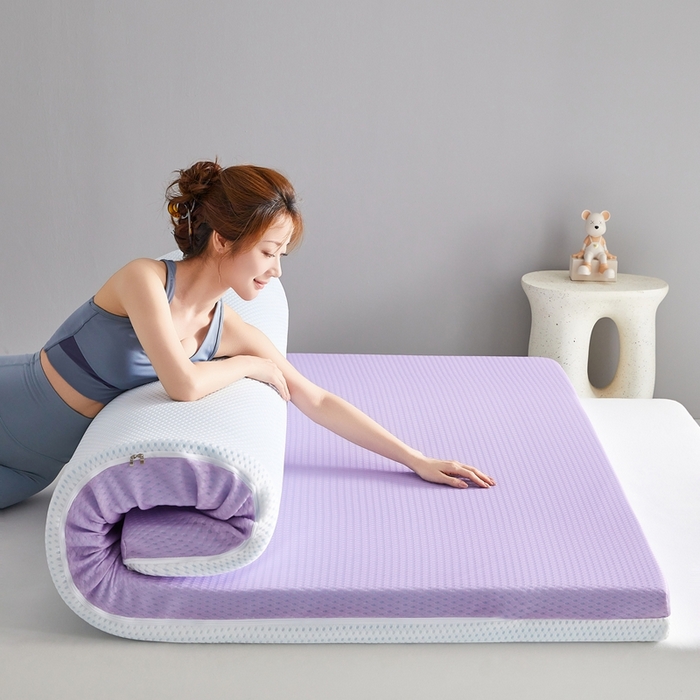 91家纺网 家纺一手货源 找家纺 鹿辉家居（原吉欧力） 2025春夏新款凝胶记忆棉床垫舒睡款-大床款 舒睡紫