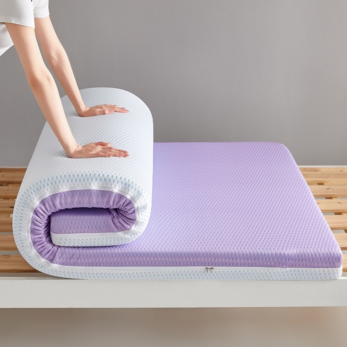 91家纺网 家纺一手货源 找家纺 鹿辉家居（原吉欧力） 2025春夏新款凝胶记忆棉床垫舒睡款-小床款 舒睡紫