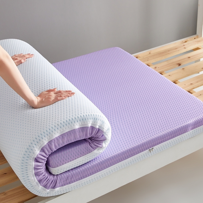 91家纺网 家纺一手货源 找家纺 鹿辉家居（原吉欧力） 2025春夏新款凝胶记忆棉床垫舒睡款-小床款 舒睡紫