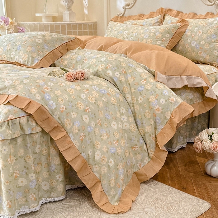 91家纺网 家纺一手货源 找家纺 （总）美达家纺 2025新款韩版全棉床裙款床单款四件套