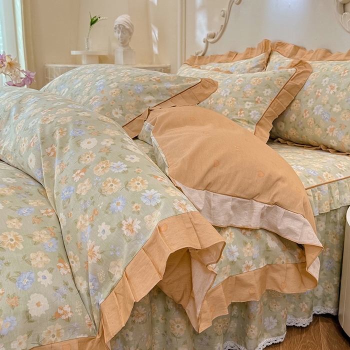 91家纺网 家纺一手货源 找家纺 （总）美达家纺 2025新款韩版全棉床裙款床单款四件套